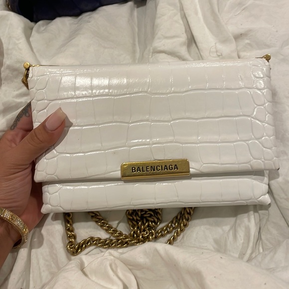 Bags | Balenciaga White Triplet Crossbody Bag | Poshmark